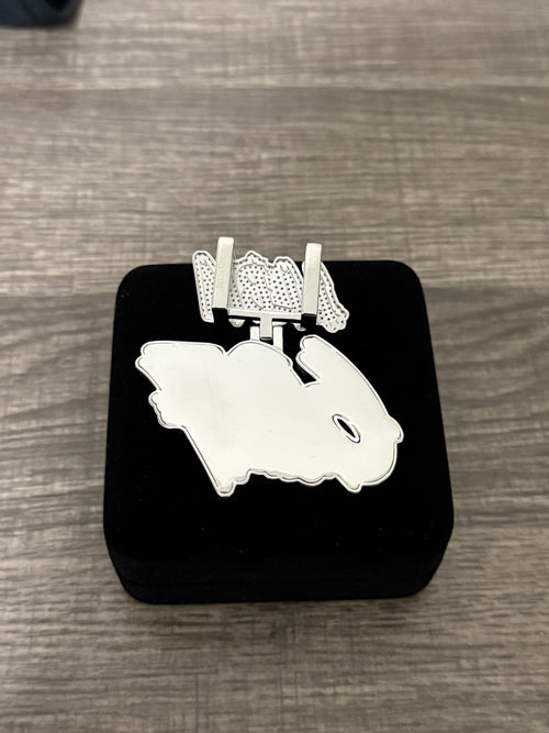 Custom 925 Silver + VVS1 Moissanite Pendant 2 inch Height